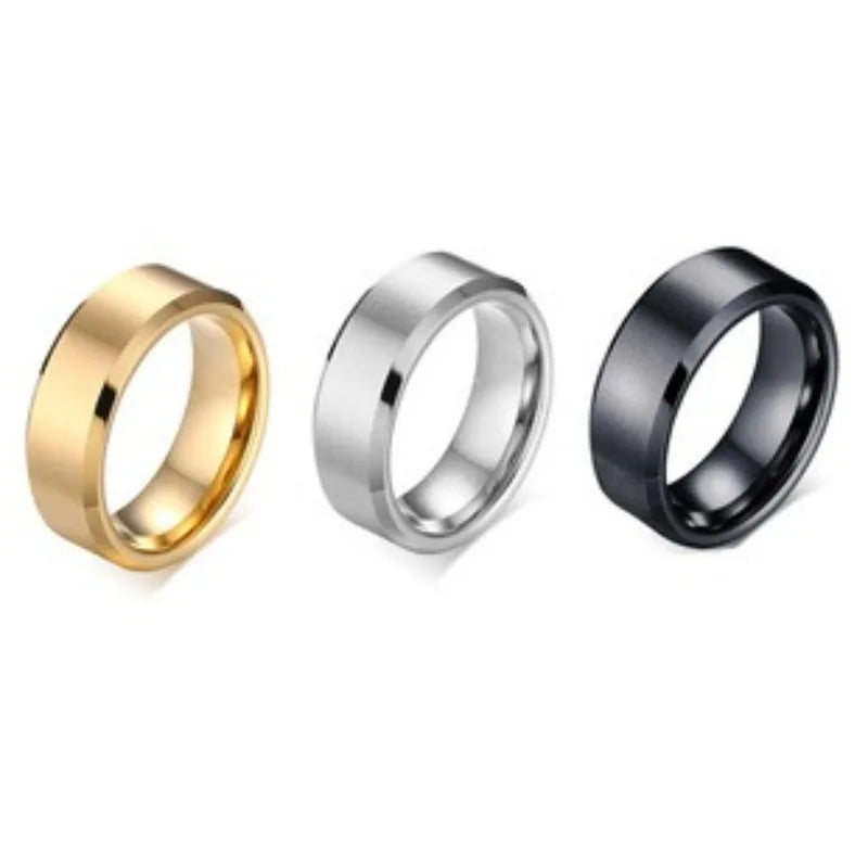 8mm Stainless Steel Mens Rings